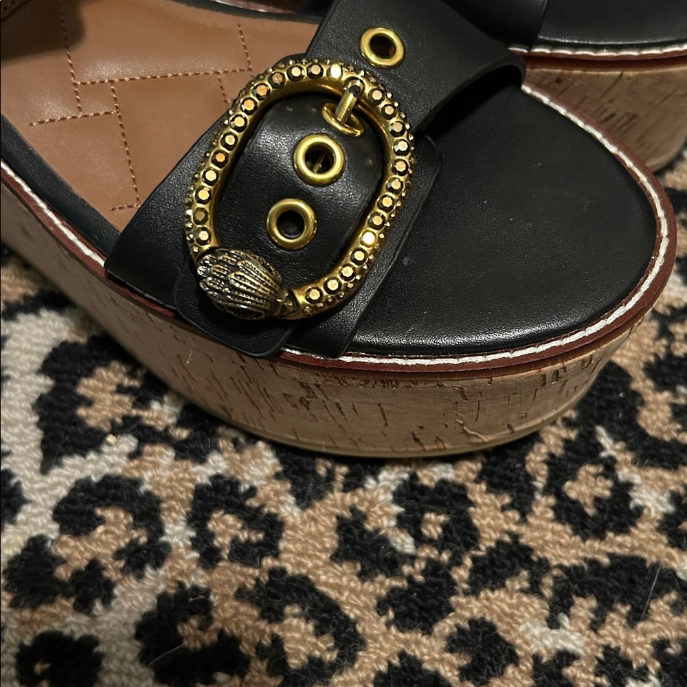 Kurt Geiger London Mayfair Platform Sandals Shoes Cork Wedge 40.5 - Picture 4 of 8